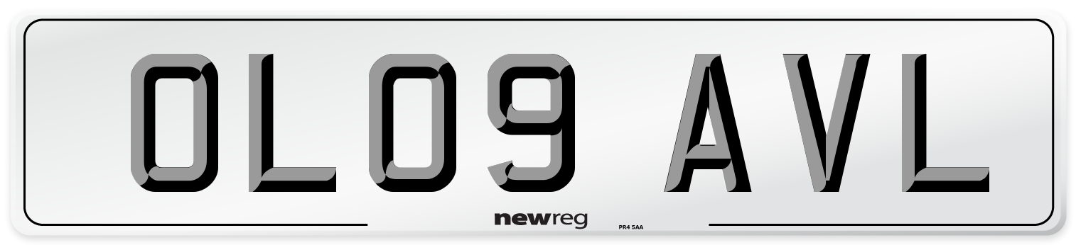 OL09 AVL Number Plate from New Reg